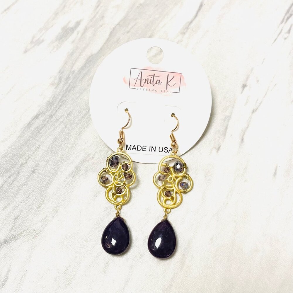 Anita K Purple Jade Earring
